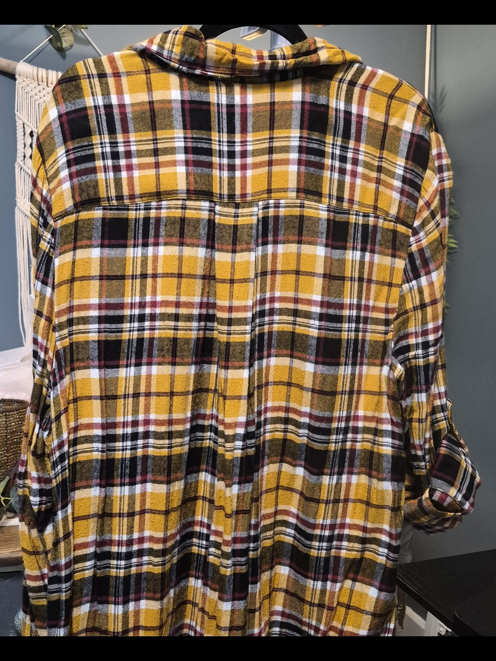 Lane Bryant Mustard Plaid Button-Front Shirt - Women's - Picture 4 of 4